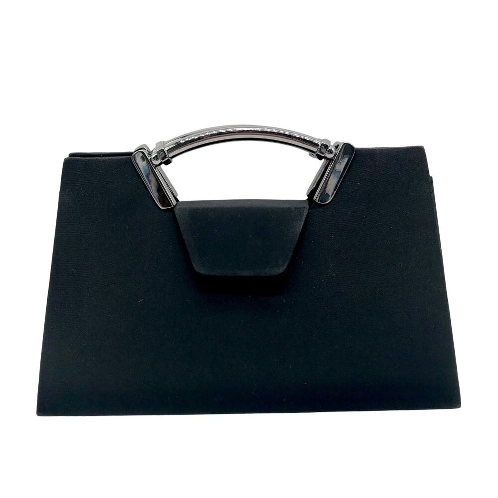 Elka Black Sateen Convertible Crossbody Mini Satchel